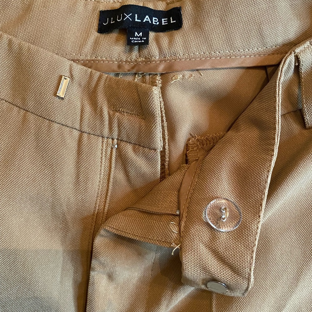 Tan wide legged trouser pants
